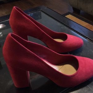 Memory Foam Red Velvet Heel shoes